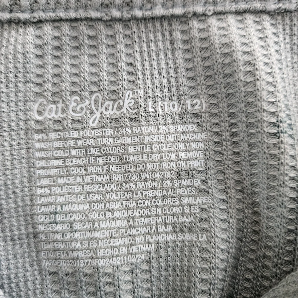 Cat & Jack Girls Sz Lg Sage Green Textured Knit Top - Picture 4 of 5